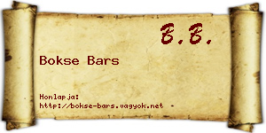 Bokse Bars névjegykártya